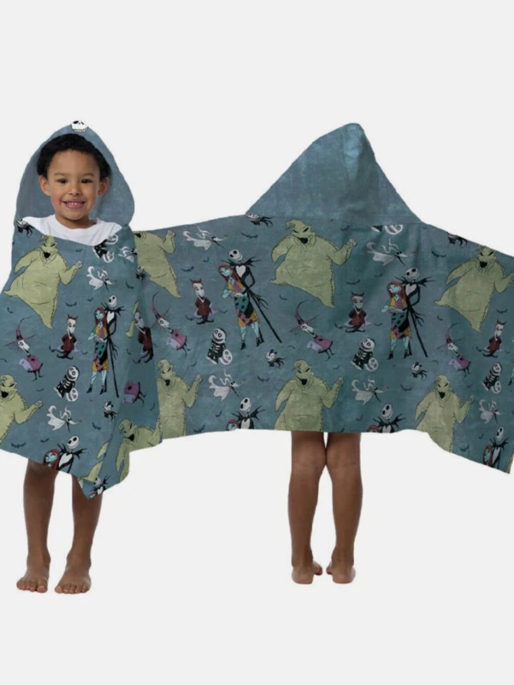 Tim Burtons The Nightmare Before Christmas Jack Skellington Hooded Throw Poncho